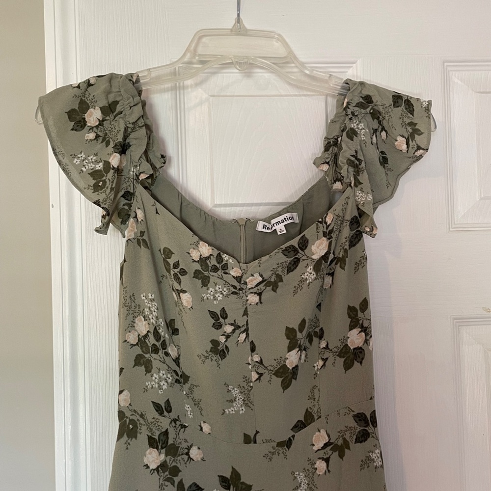 Reformation Butterfly Dress in Verde - Picture 5 of 9